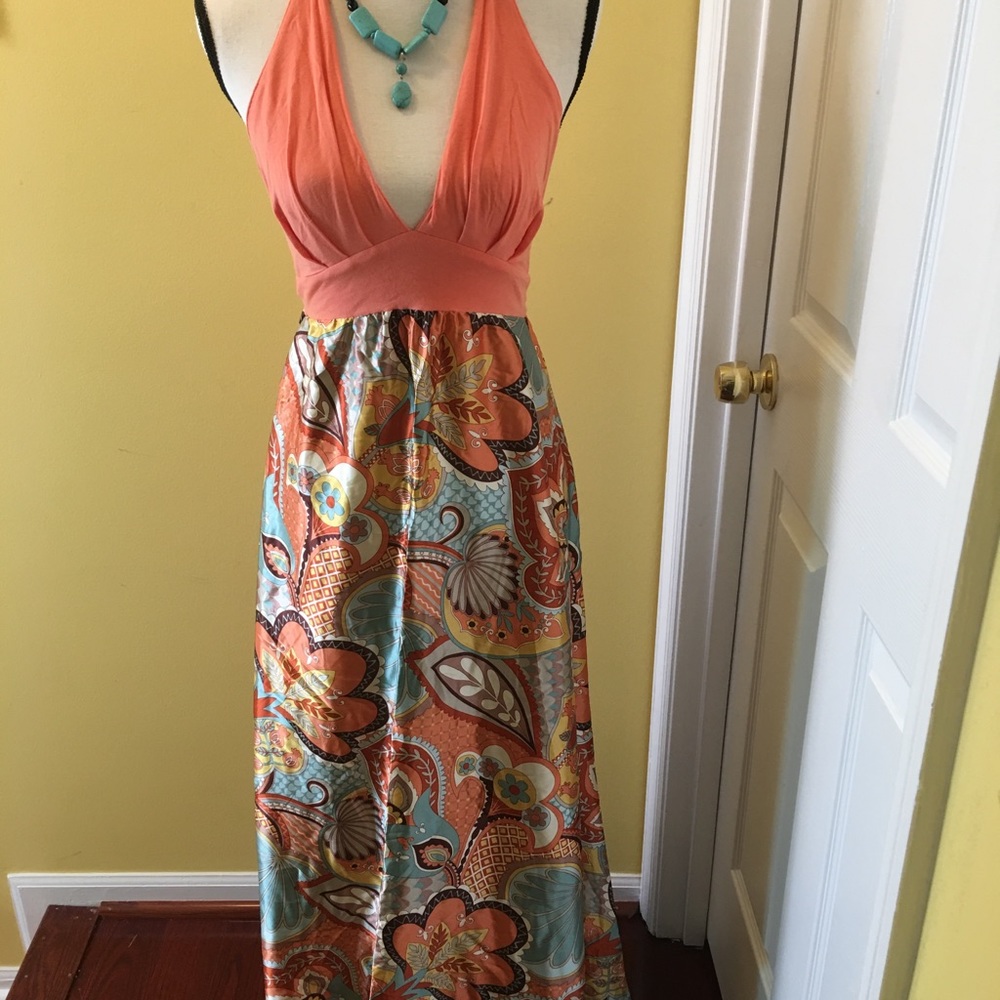 Beautiful halter maxi dress (nwot).
